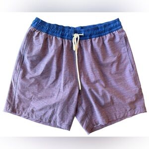 Fair Harbor Red Blue Waves Bayberry Swim Trunks Men’s XL